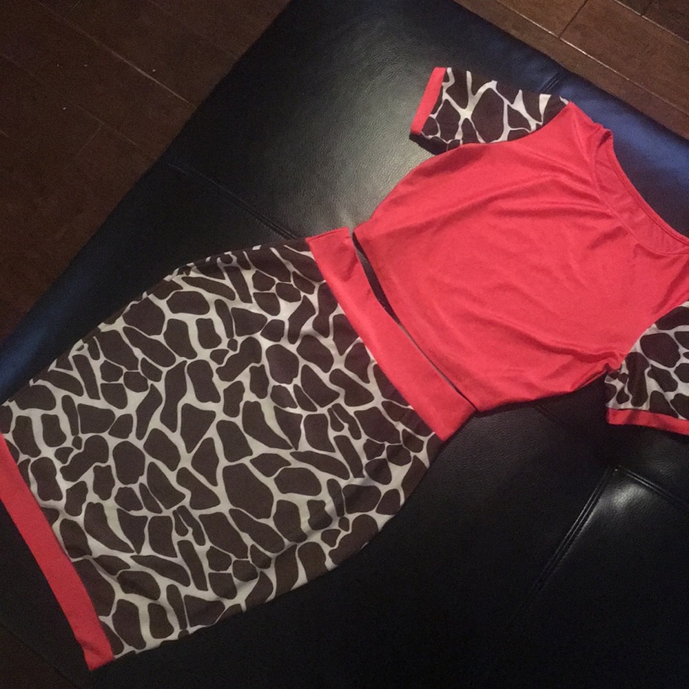 Orange/ brown 2-piece set